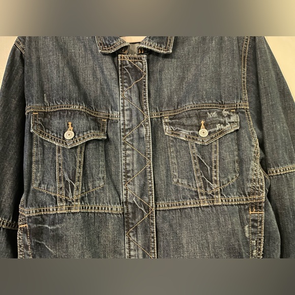 American Eagle EUC Dark Wash Denim Jacket Mens Sz L - Picture 3 of 14